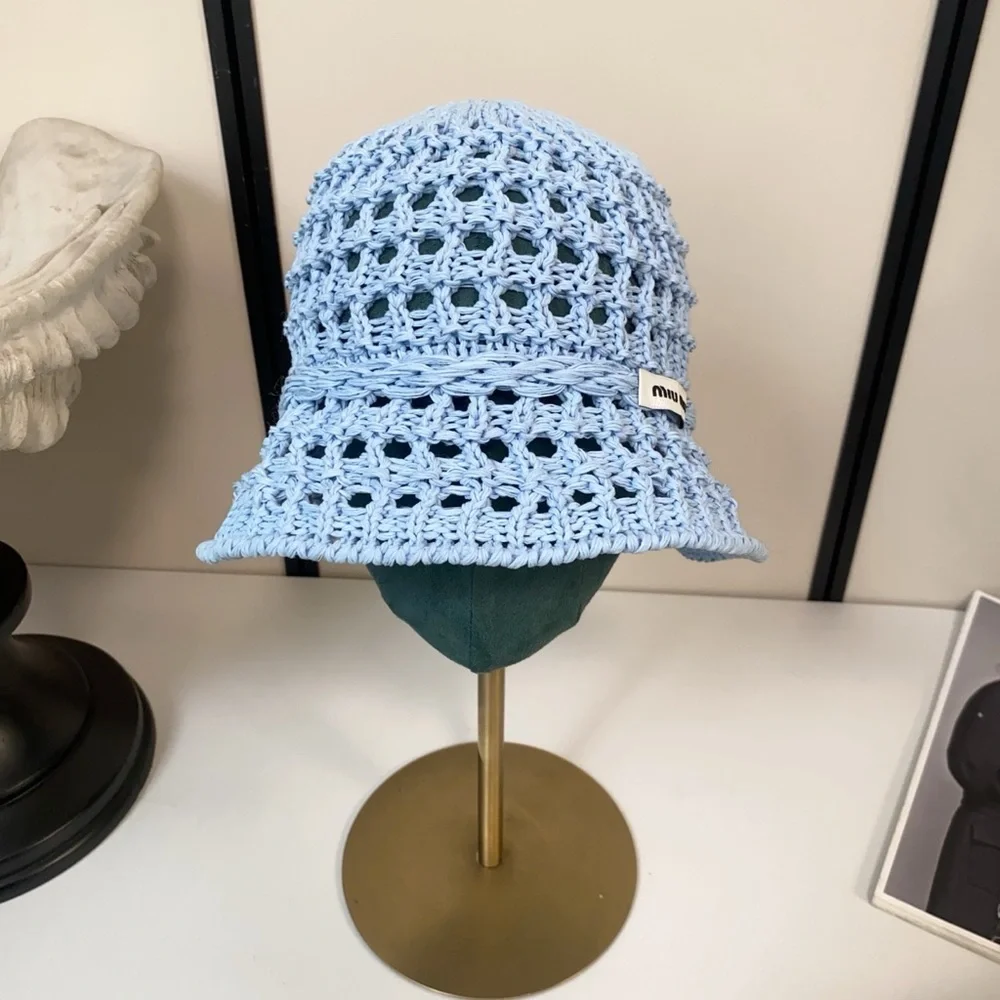 Miu Miu Baby Blue Crochet Bucket Hat - Kids - Picture 3 of 6